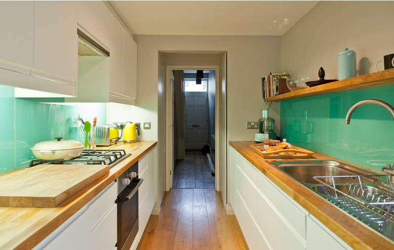 Handleless white Ikea units